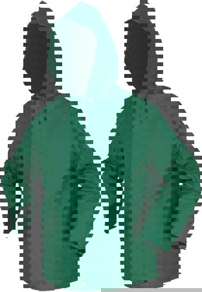 Rain Jacket: Size X-Large, Green, Nylon & Polyvinylchloride